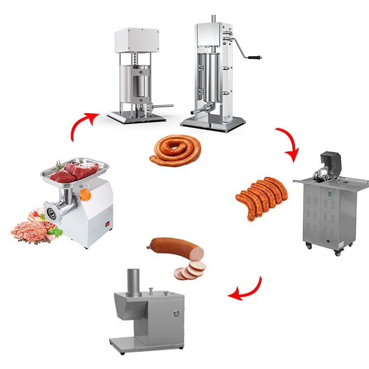 Poussoir à Saucisses électrique VEVOR 15 L - En Acier Inoxydable - Contrôle De Vitesse Et Pédale - Avec 4 Tubes De Remplissage - Pour Boucherie, Restaurant, Usage Domestique