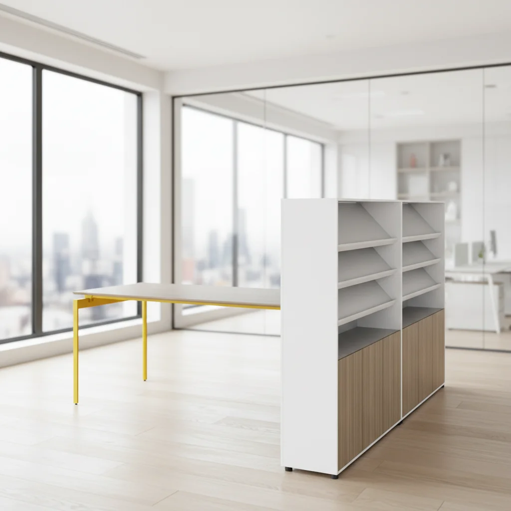 Multimedia Desk Steel Frame High Cabinet Professional AV Setup Modern Office Equipment Conference Tables Office Furniture 5