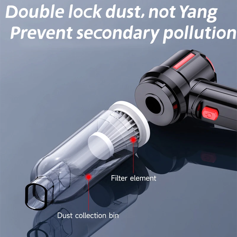 PCMOS High-Power Cordless Handheld Vacuum Cleaner Small Wireless Rechargeable Mini Car Vacuum Powerful Home Car Suction ABS - view 6