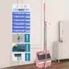 foldable broom set-vibrant pink-2-piece set