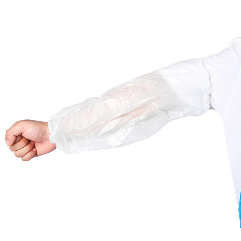White Over Sleeves Disposable Plastic Arm Sleeve Protectors Polyethylene PE Cover for Household