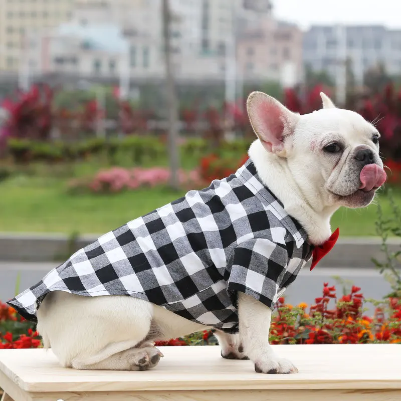 Pet Clothes Dog Wedding Shirt with Bowknot Decoration