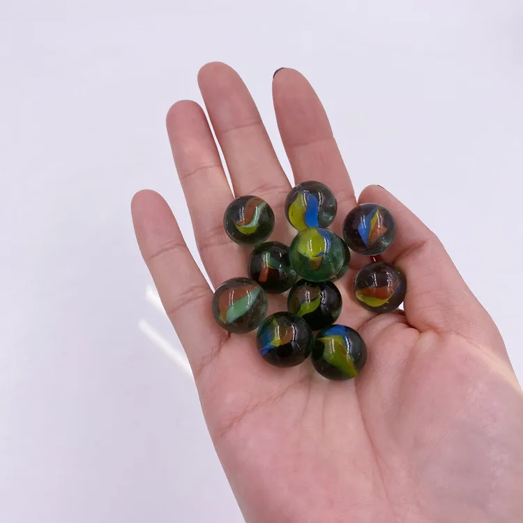 Оптовая продажа 16 мм зеленые игровые игрушки твердые стеклянные шарики для детей