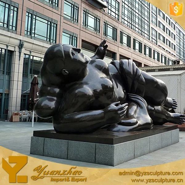European Design Style Large Outdoor Bronze Sculpture of a Fat Woman for Sale