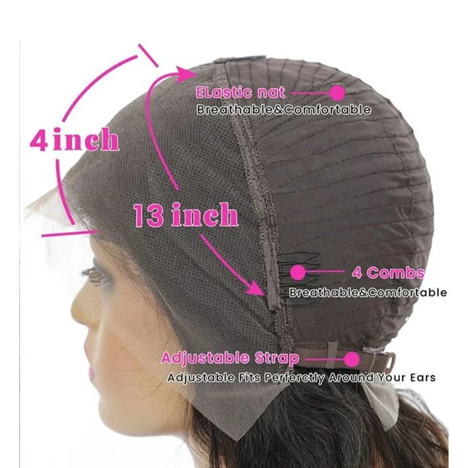 Bob-Perücke, gewellt, 100 % Echthaar, Perücken, vorgezupft, mit Spitze vorne, brasilianisches Remy-Haar, kurze Bob-Perücke_voghion.com