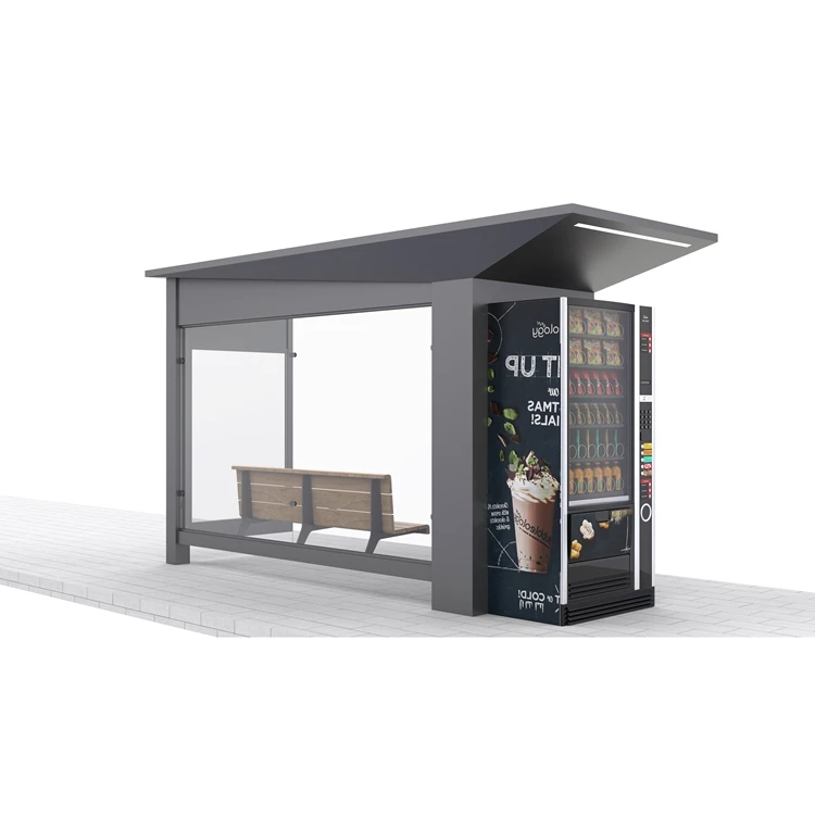 Smart Metal Bus Station Stop for Sale Prefab Bus Shelter With Indoor Shop