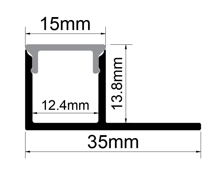 EU Direct Sales LED Strip Light 6000 Series Aluminum Alloy Housing with PC Cover Recessed Mounted LED Aluminum Profile supplier