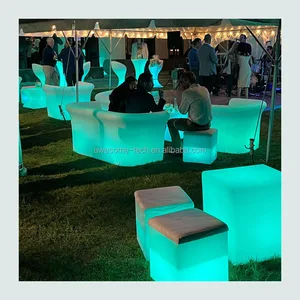 Contemporary Led-Lit Comfortable Dining Chair New Home Furniture with Luminous Party Style Upholstered Plastic Chair