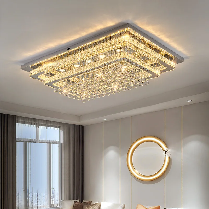 Hoogwaardige Moderne Binnenhuisverlichting Vierkante Led Kristal Plafondlamp