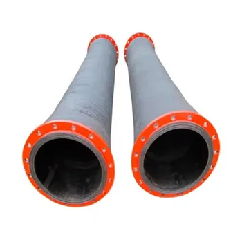 Large diameter braided mud discharge suction flexible connecting flange dredging rubber hose