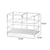 Silver 15Lx8Wx10H cm(Four-grid toothbrush rack with paster)