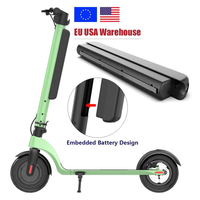 2025 10-Inch 350W Portable Green E-Scooter Lightweight Foldable Adult Urban Mobility Electric Scooter 10AH Removable Lithium