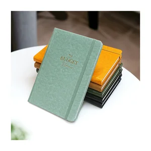 Small Batch Custom Pu Leather Notebook Bill Tracker A5 to Do List Journal Undated Monthly Financial Budget Planner With Stickers