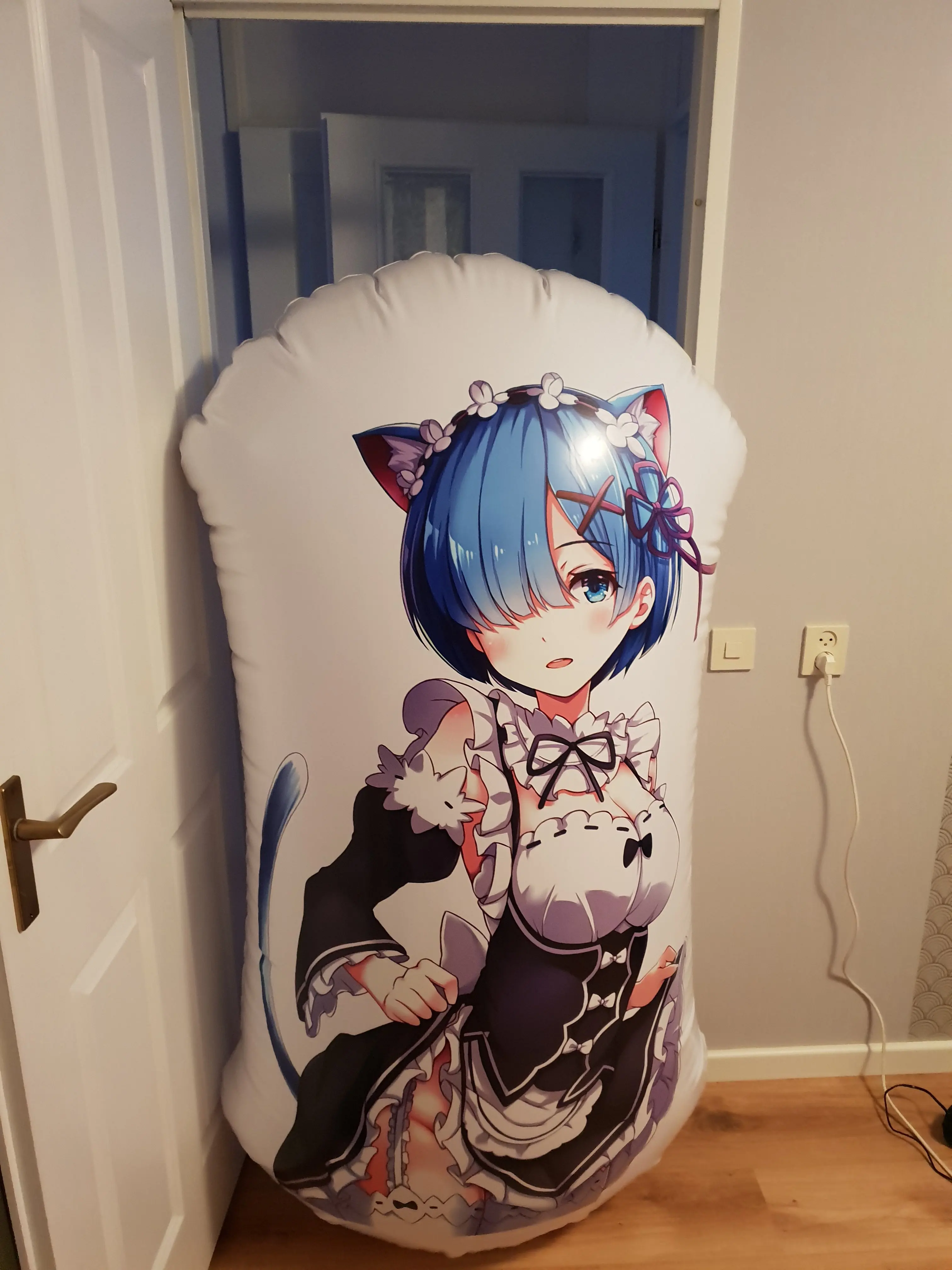 Anime girl in a blueberry inflatable costume on Craiyon