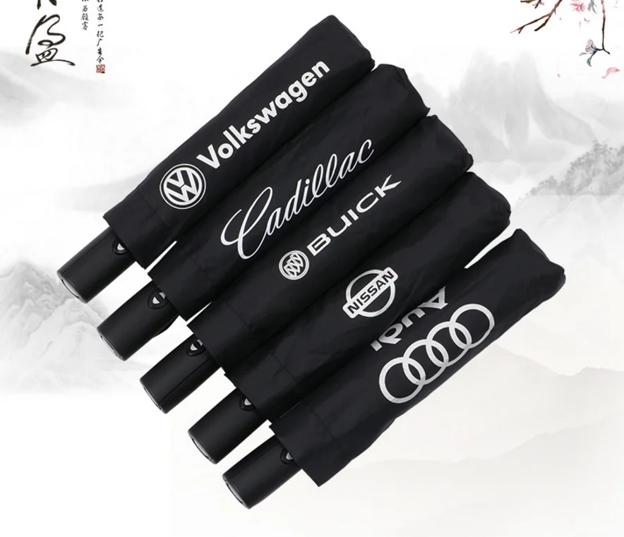 High Quality Travel Foldable Windproof 3 Folding Promotion Printing Auto Open Umbrella With Customer Logo Print