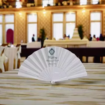 BSBH Saving Spotlight Custom Printed logo Folding fan 23cm Plastic Hand Held Fan for Wedding Festival favors