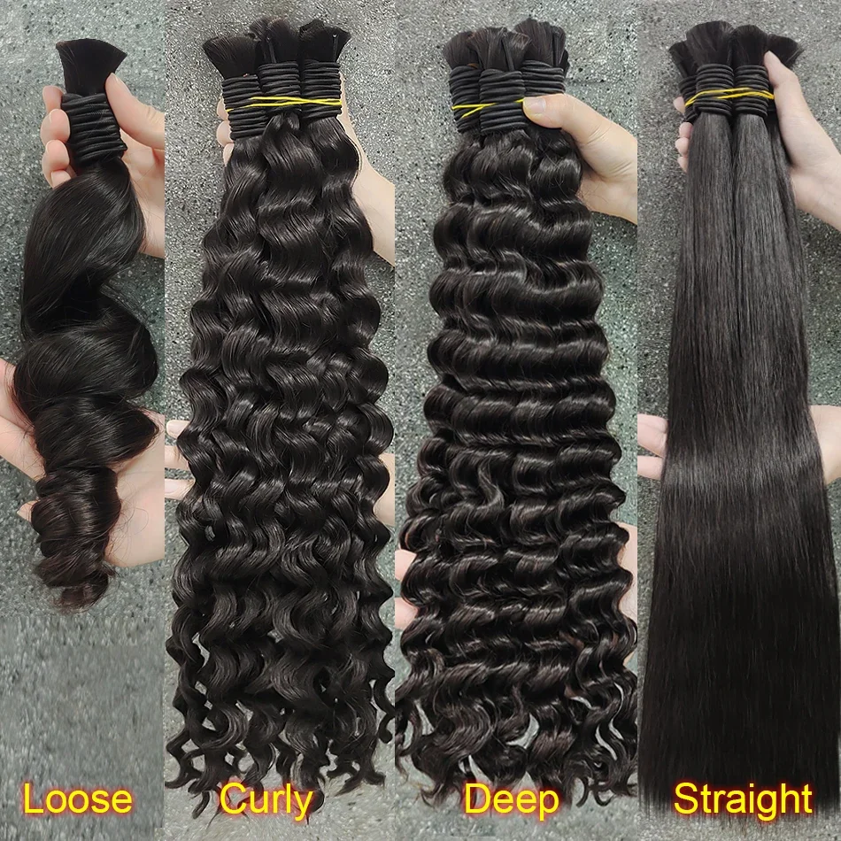100% Virgin Human Hair Bulk Extension Loose Body Wave Bulk Weben fir Flechten_voghion.com