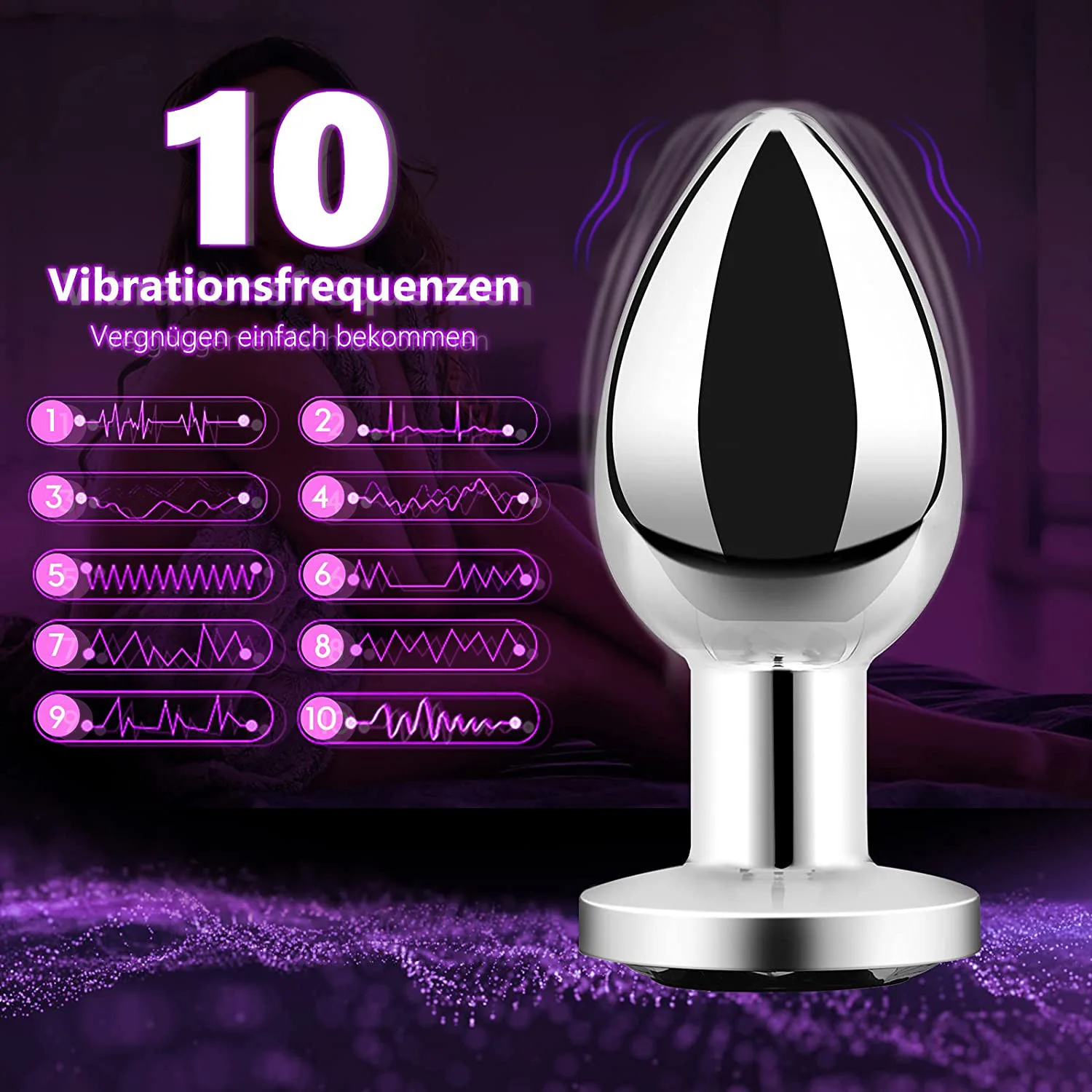 2024 Hot Sales  Metal Vibrating Butt Plug Sex Toys Vibrator Adult Sensory Toys Male Sex Toy for Men Anal Vibrator Dildo