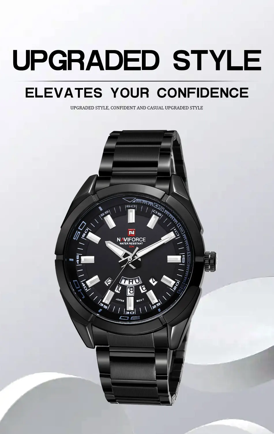 OEM Custom Logo NAVIFORCE 9038 Men's Quartz Watch with Japan