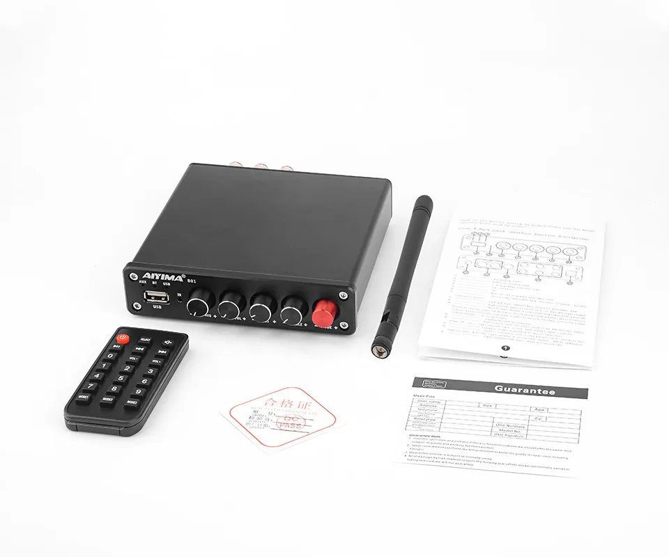 Aiyima B01 Bt 5.0 Subwoofer Amplifier 50wx2+100w Usb Hifi Stereo ...