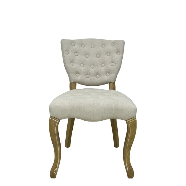 French chair American pull point dining chair retro European wedding studio solid wood cloth chair