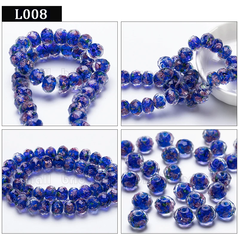 12mm Multicolor Murano Faceted Glass Lampwork Beads for Jewelry Making Diy Beads Flower Transparent Round Beads supplier