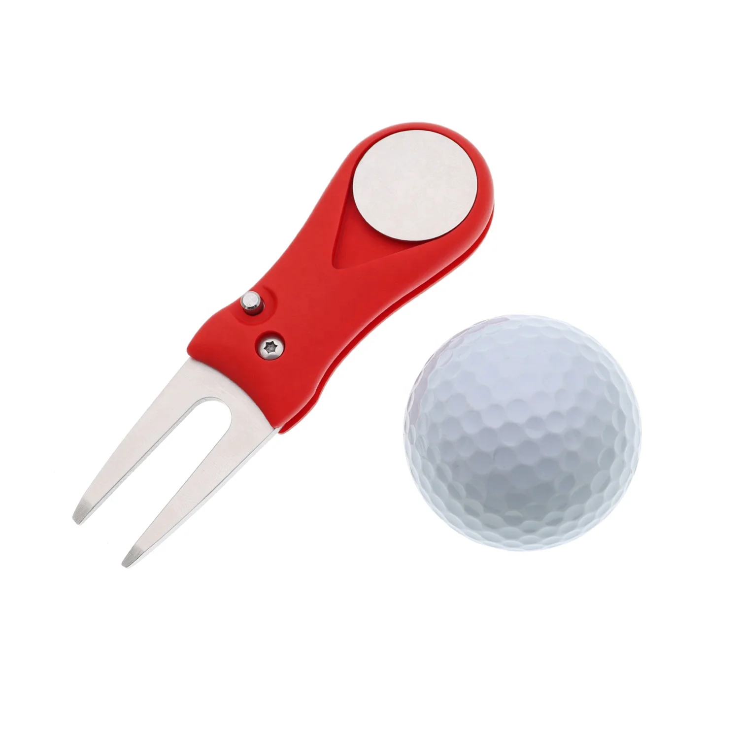 Golf Foldable Golf Divot Tool With Pop-up Button & Magnetic Ball Marker ...