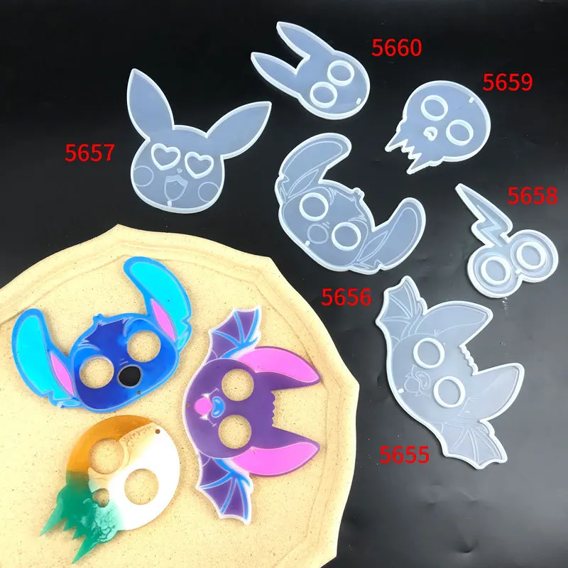 Zayookey Porte-clés Moule de Résine, Ours Moules en Silicone, 3D Animal Keychain Resin Mold Pendentif Coulée en Résine époxy avec Trou pour DIY Pendentif Ornements Bijoux