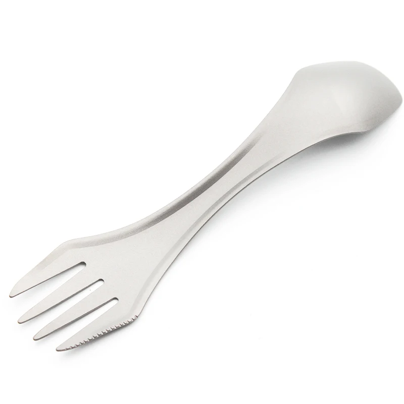 3 In 1 Camping Utensil Titanium Spork Knife Outdoor Picnic Tools