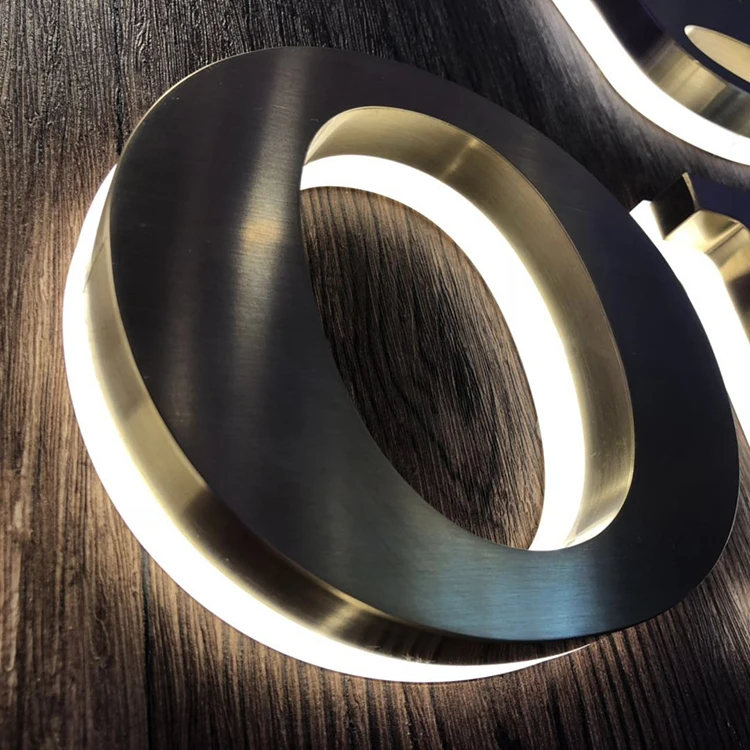 Light up Letters Custom Led logo Sign Stainless Steel Backlit Channel Letter Sign 3d logo Backlit Letter Sign