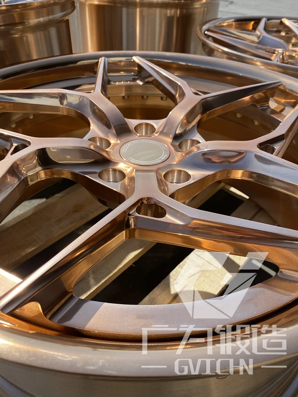 GVICHN 2 piece gloss bronze rim aluminum alloy forged wheels 16 17 18 19 20 21 22 23 24 inch 5x112 5x114.3 5x120