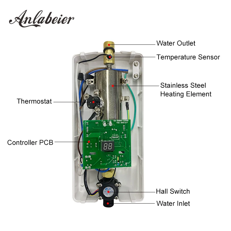 Under Counter Instant Electric Geyser Portable Mini Electric Hot Water Heater for Kitchen Bathroom Shower