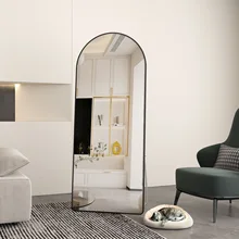 Hot Sale Simple Aluminum Alloy Metal Framed Arch Bedroom Dressing Floor Standing Full-length Mirror