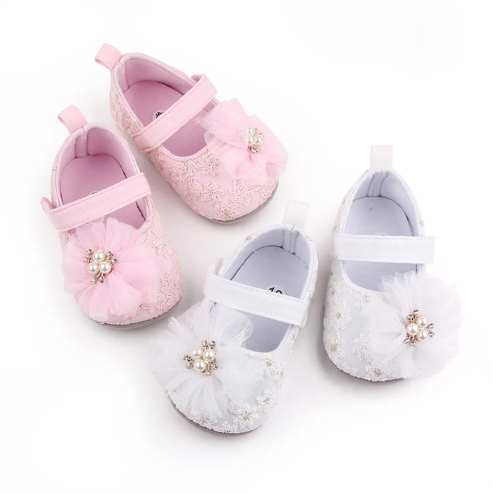 2025 Beautiful Flower Girls Princess ShoesTPR Sole Non-slip Baby Shoes Walking Toddler Shoes manufacture