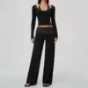 Black Dots Wide Leg Pants Set