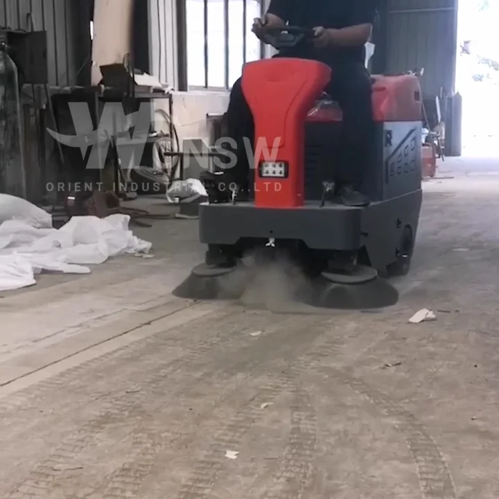 Industrial Automatic Ride On Electric Driveway Vacuum Floor Sweeper ...