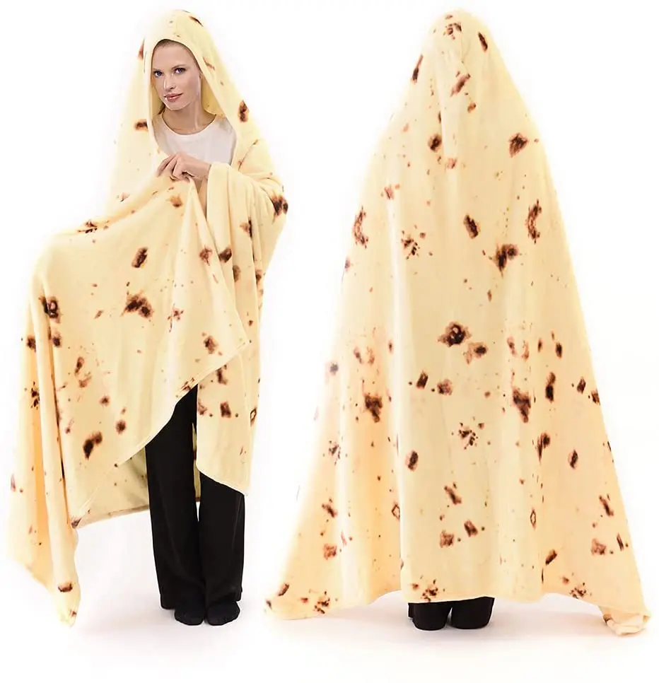 60 X 80Inch Burritos Tortilla Wearable Hooded Blanket