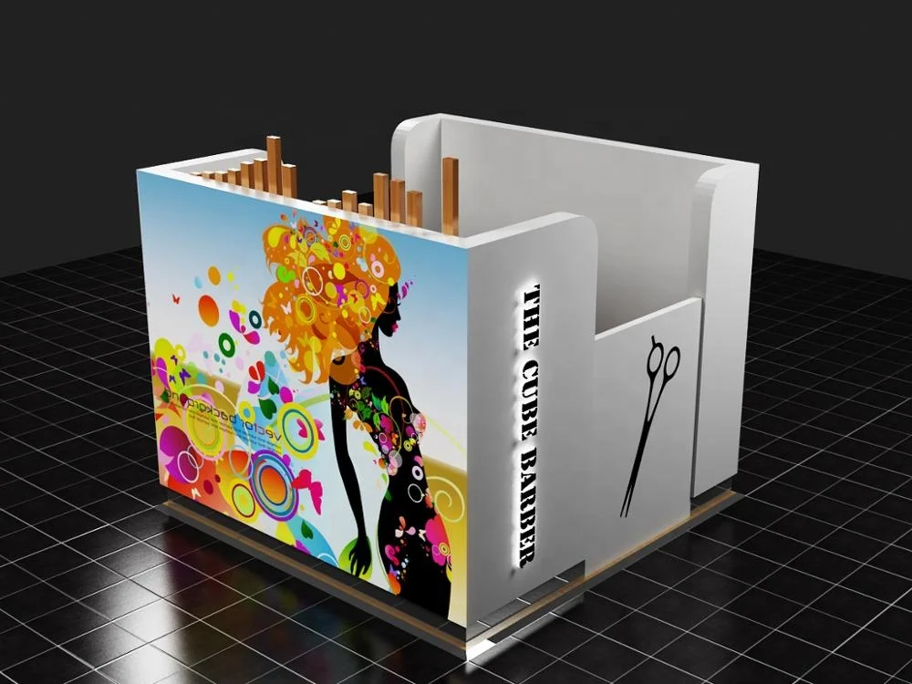 Mini Barber Kiosk Design Small Size Hair Cut Service Stand