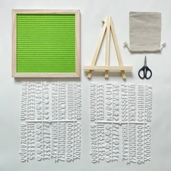 Wooden Frame Felt Letter Message Board With Plastic Bracket & Letters for Home Decorations