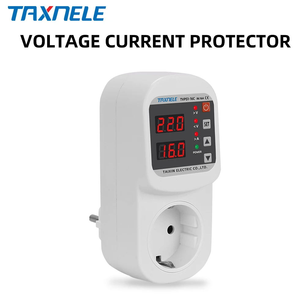 Automatic Voltage Protector Socket AC 220V Adjustable 16A Power Surge Protector EU Plug Socket Voltage Safe Refrigerator Protect