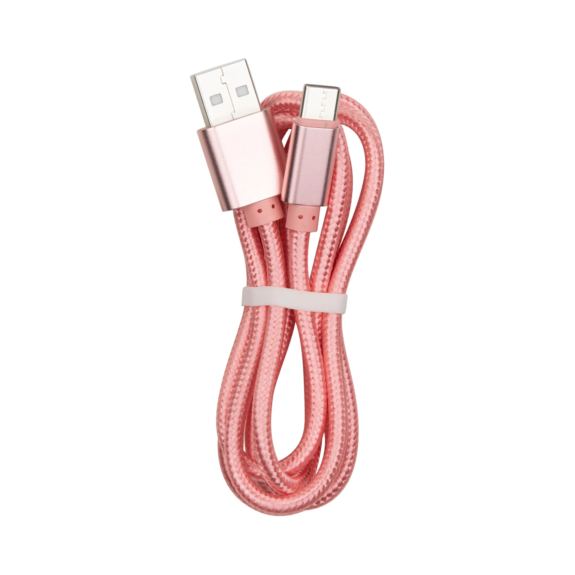 Cavo Micro USB Intrecciato In Nylon Per Xiaomi Redmi 7A | 1 Metro, Ricarica Rapida E Sincronizzazione, Connettori Rinforzati, Rosa