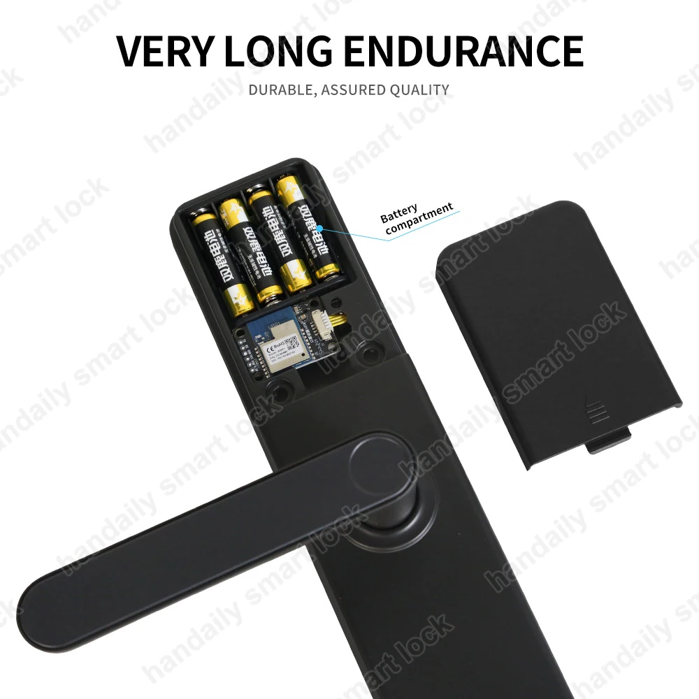 Low Price Apartment Room Handle Front Door Lock Ttlock Tuya App Biometric Code Fingerprint Smart Door Lock for Home Security