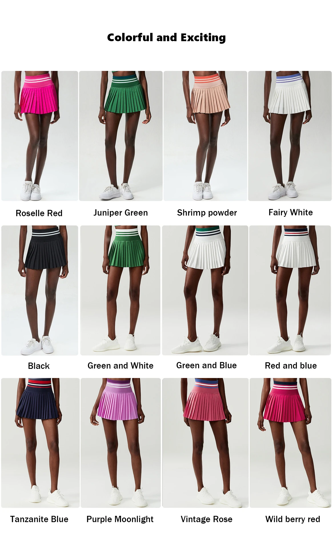 XW-SP461 Golf Pleated Skirt - Lightweight High Waist Sportswear