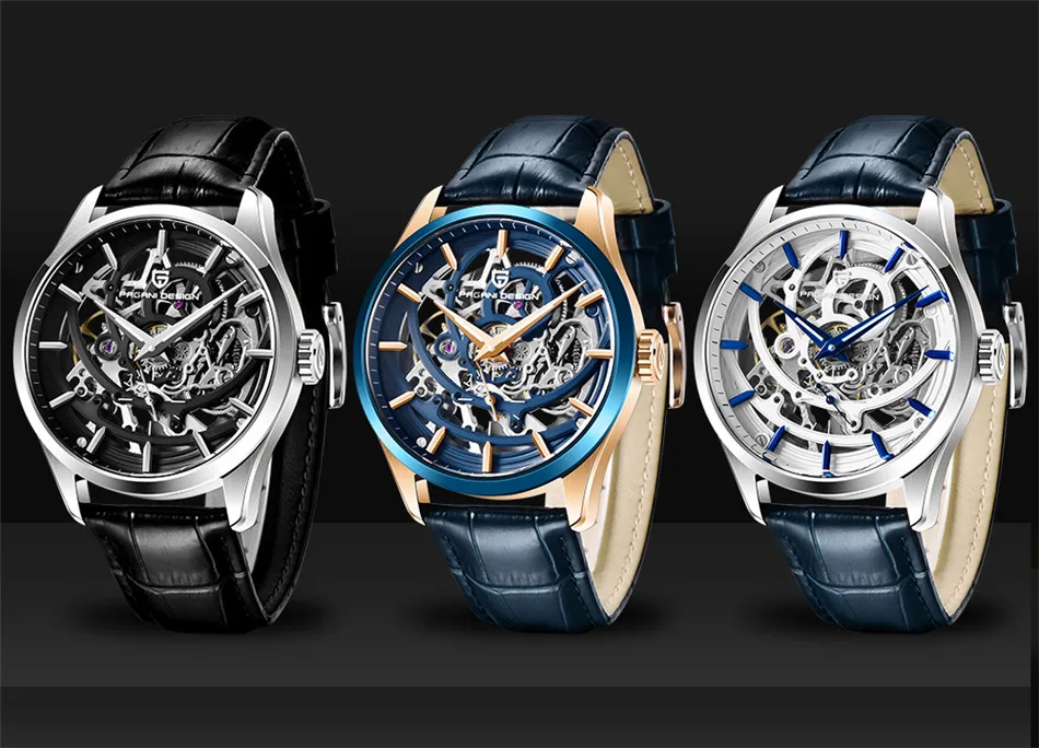 帕加尼设计1663豪华男士机械腕表中空防水模拟男士自动手表