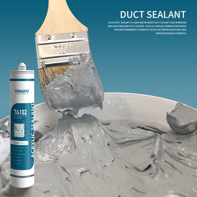 OEM Fast Drying Good Sealing Havc Acrylic Duct Seal Putty Waterproof Water Based Bucket Gray Duct Sealant