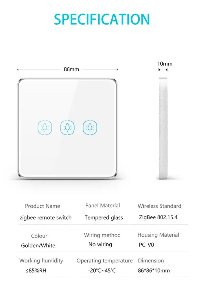 ZigBee батарейный коммутатор TuYa ZigBee концентратор сенсорный выключатель стикеры приложение Smart Life управление интеллектуальный пульт дистанционного управления Переключатель Smartthings Hub
