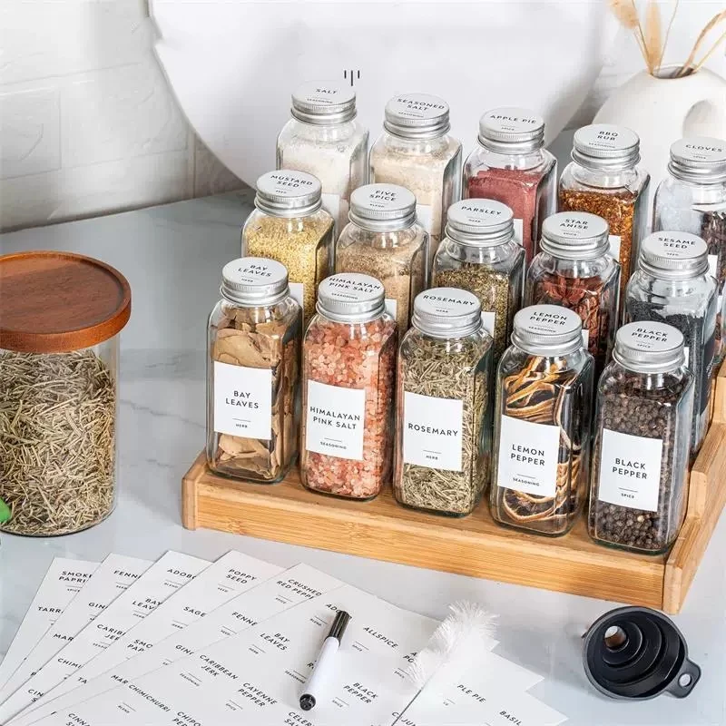 16 oz Glass Spice Jars With Bamboo Lids Versatile Seasoning and Spice  Dispenser With Sifting Lids for Food Use