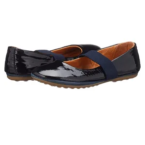 Light Weight Hard-wearing Elastic Band Fashion Dancing Flats Leather Shoes for Ladies