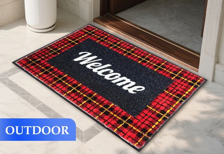 Custom Polyester Christmas Gift Mat Printed Carpet for Living Room Entrance Door Mat factory