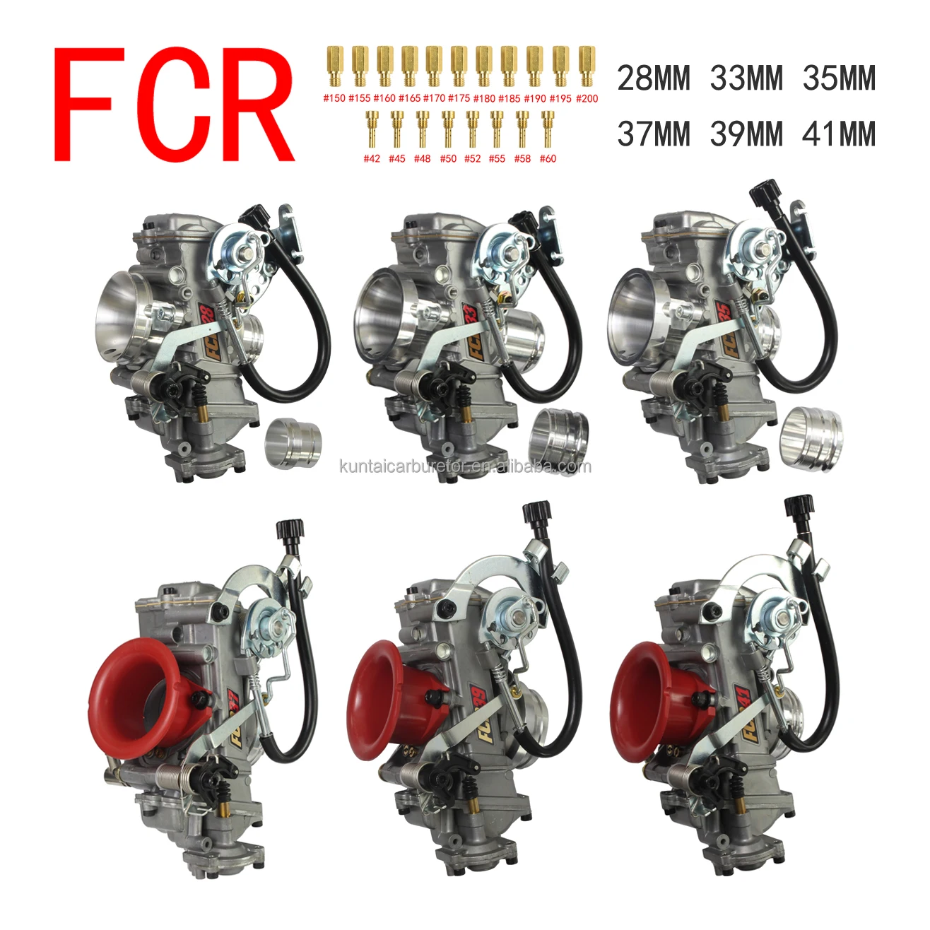 FCR JN 1、50°　 Z1 Z2 Z750FX Z1000MK2 GPZ ZRX ZZR ゼファー 4本セット TOT 33 車・バイク・自転車 CR31 CRキャブ Z1000MK2 ケイヒン キャブレター
